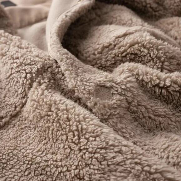 UGG Tasman Full-Snap Fleece Shirt Mens Size XXL Button Down Putt Brown NWT - Picture 4 of 7